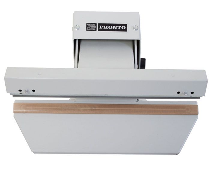 Zgrzewarka impulsowa Audion Pronto 255 PRA-2 podczas zgrzewania woreczka
